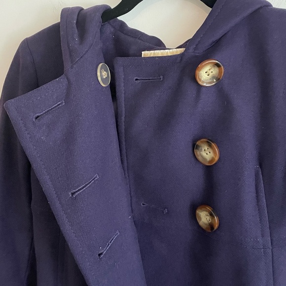 Michael by Michael Kors Hooded Wool Peacoat Double Breasted Plum Purple 4 - Picture 6 of 16